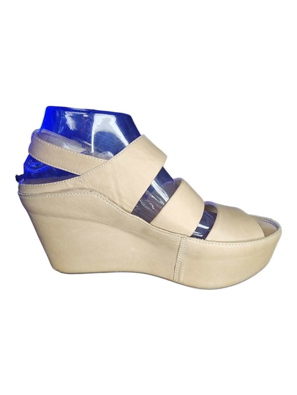 Chocolat Blu Windsor Leather Wedge Sandals, Womens 8 - Picture 7 of 11